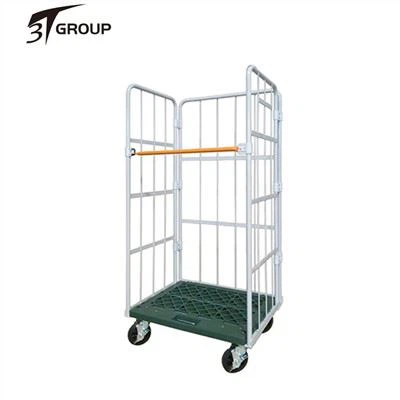 Tiga sisi roll palet dengan batang infill dan asas plastik